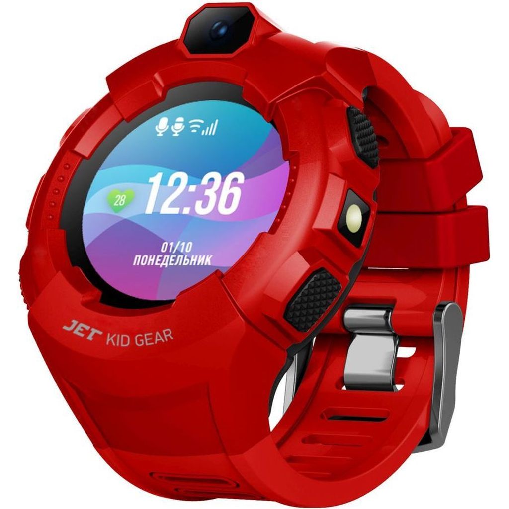 Фото Умные детские часы Jet Kid Gear red/black Изображение Умные детские часы Jet Kid Gear red/black