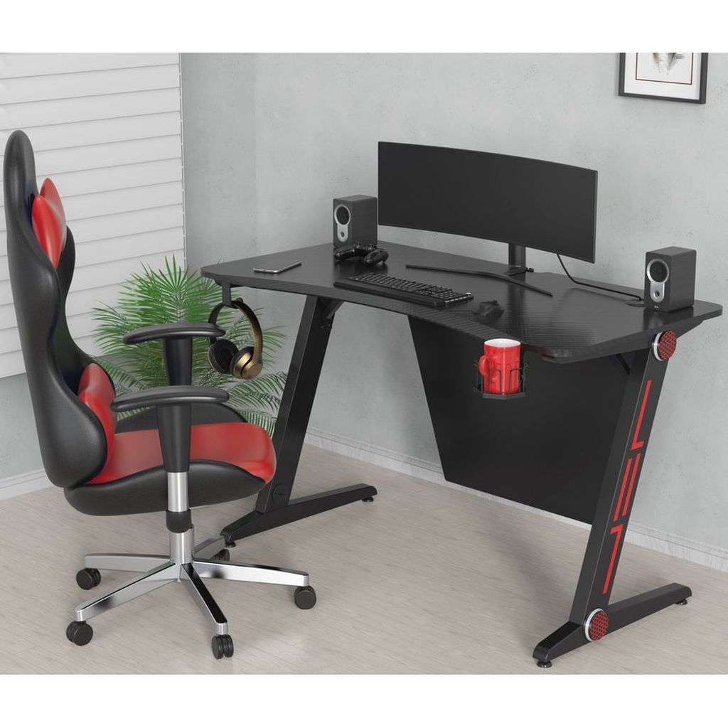 Фото Стол игровой Cactus CS-GTZ-BKRD-CARBON Изображение Стол игровой Cactus CS-GTZ-BKRD-CARBON