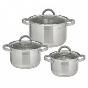 Изображение Набор посуды Webber BE-628/6 6пр. (2,2л, 3л, 5,2л со стекл.крышками)