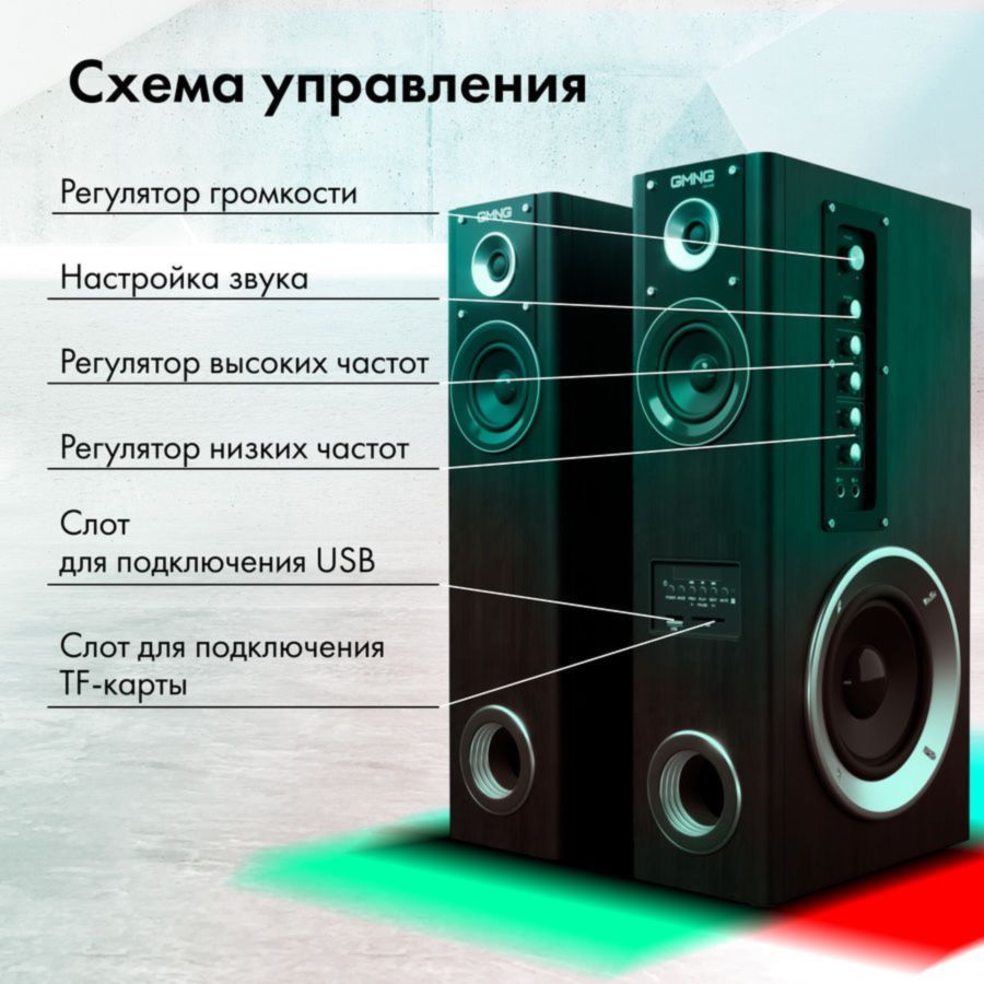 Фото Колонки Oklick GMNG OK-703 2.0 черный Изображение Колонки Oklick GMNG OK-703 2.0 черный