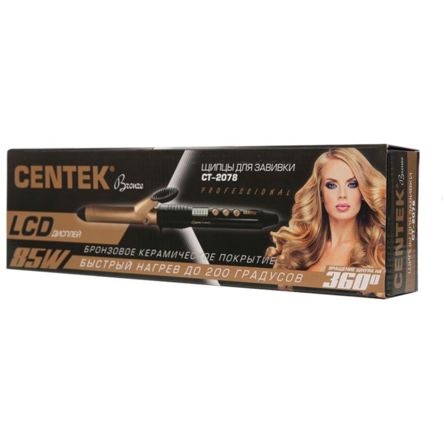Фото Щипцы Centek CT-2078 Bronze 33мм с зажимом Изображение Щипцы Centek CT-2078 Bronze 33мм с зажимом