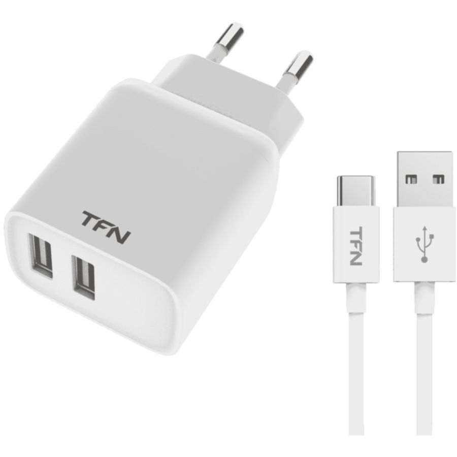 Фото СЗУ TFN СЗУ2 RAPID 2.4A+TypeC white (TFN-WCRPD12W2U04) Изображение СЗУ TFN СЗУ2 RAPID 2.4A+TypeC white (TFN-WCRPD12W2U04)