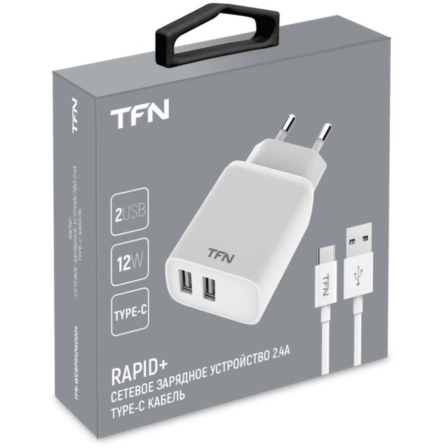Фото СЗУ TFN СЗУ2 RAPID 2.4A+TypeC white (TFN-WCRPD12W2U04) Изображение СЗУ TFN СЗУ2 RAPID 2.4A+TypeC white (TFN-WCRPD12W2U04)