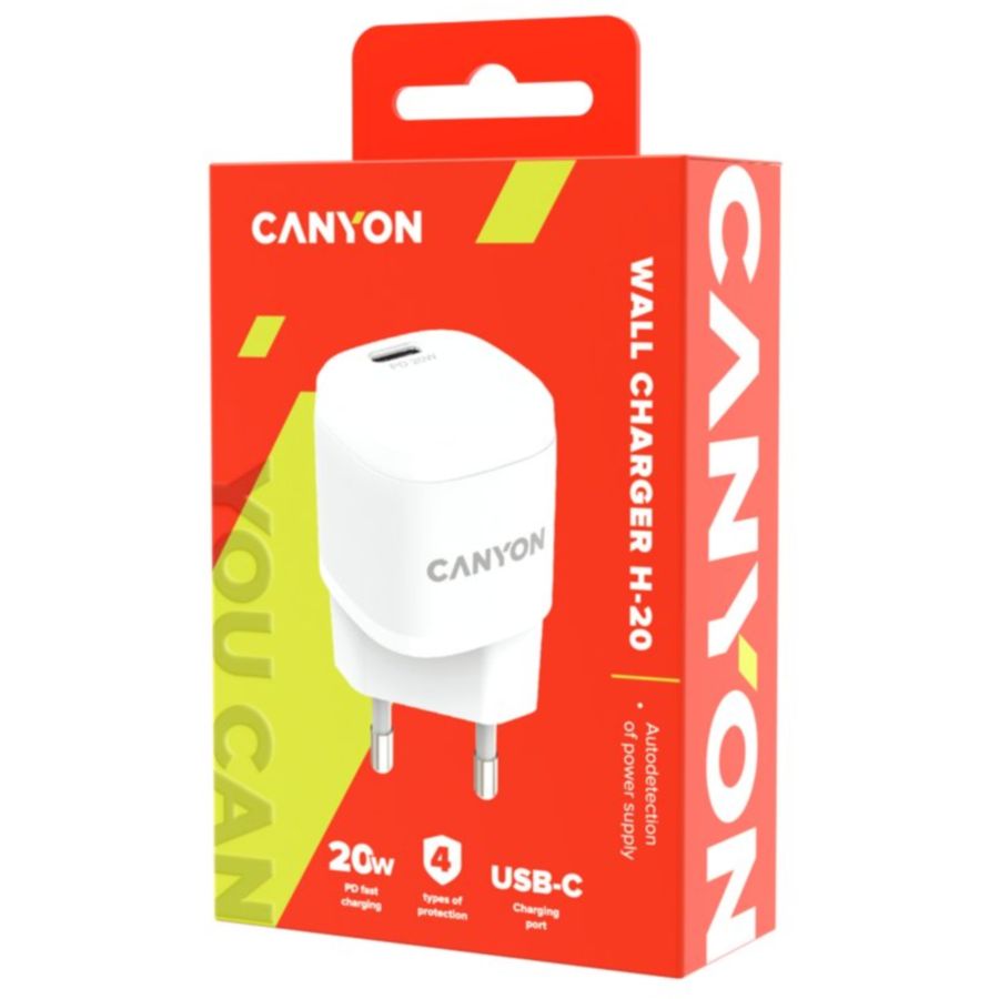 Фото СЗУ CANYON H-20W05 type C, с PD 20W CNE-CHA20W05 Изображение СЗУ CANYON H-20W05 type C, с PD 20W CNE-CHA20W05