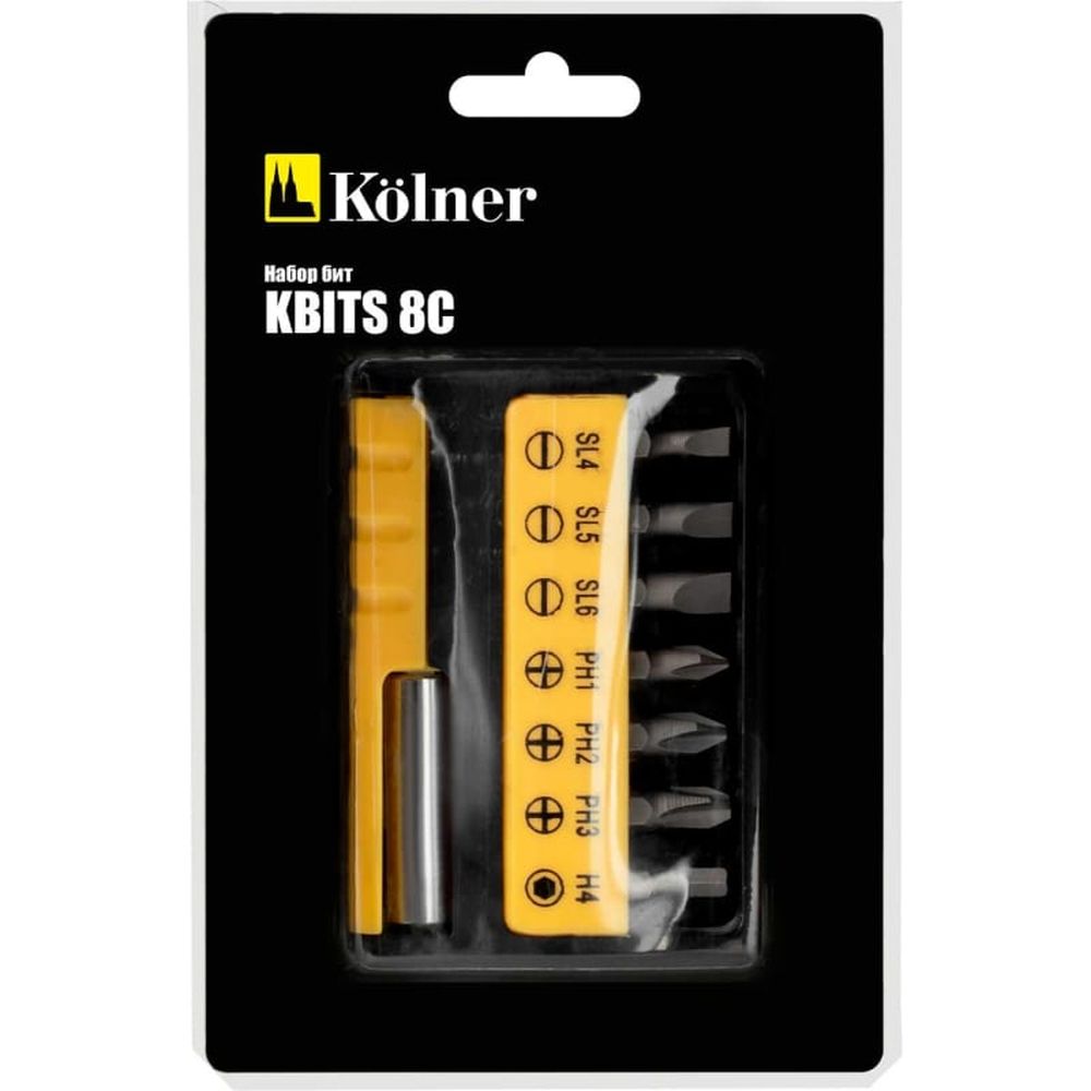 Фото Набор бит Kolner KBITS 8C 7пр. в пласт.кейсе Изображение Набор бит Kolner KBITS 8C 7пр. в пласт.кейсе