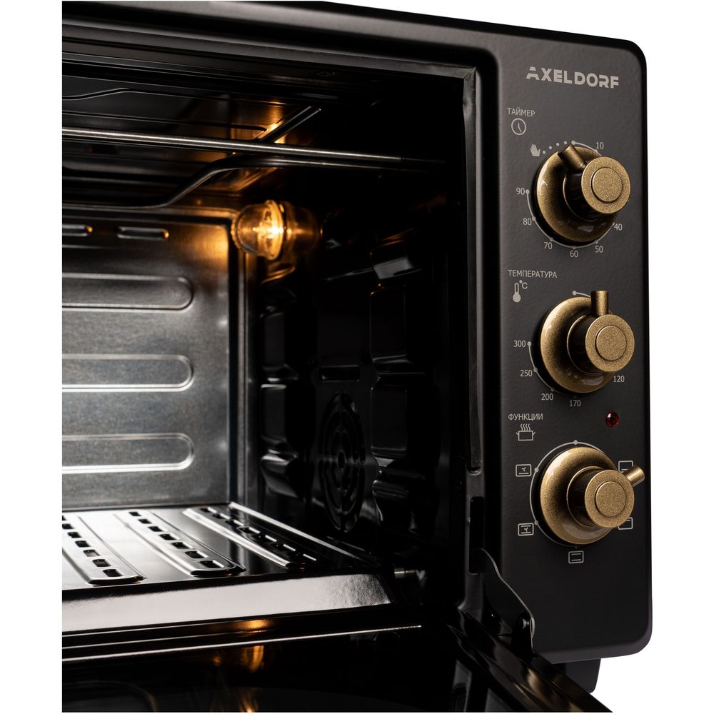 Фото Мини-печь Axeldorf ON-4102-2 Retro Black Изображение Мини-печь Axeldorf ON-4102-2 Retro Black