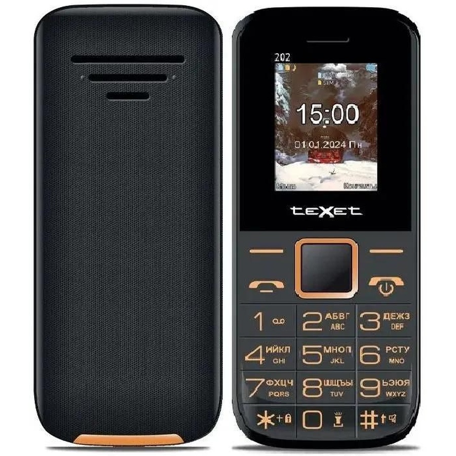 Фото Сотовый телефон teXet TM-202 черный Изображение Сотовый телефон teXet TM-202 черный